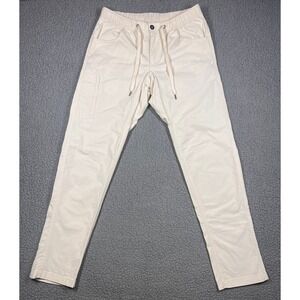 BYLT Premium Basics Mens Ripstop Pant Medium Cream Off White Drawstring Utility